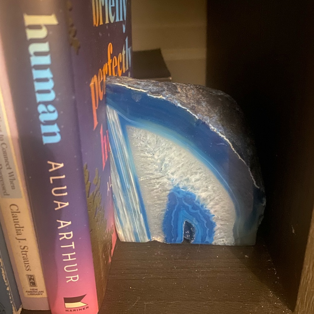 West Elm Agate Stone Bookends in Blue - Set of 2